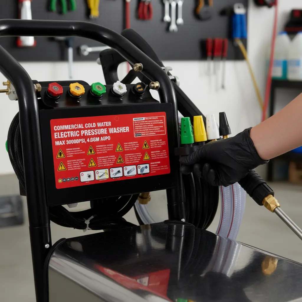 Hidrolavadora Eléctrica Ecomax 2200 PSI 4HP – Pistón Acero endurecido, Industrial Agrícola 220V 3WZ-1522 - Imagen 5
