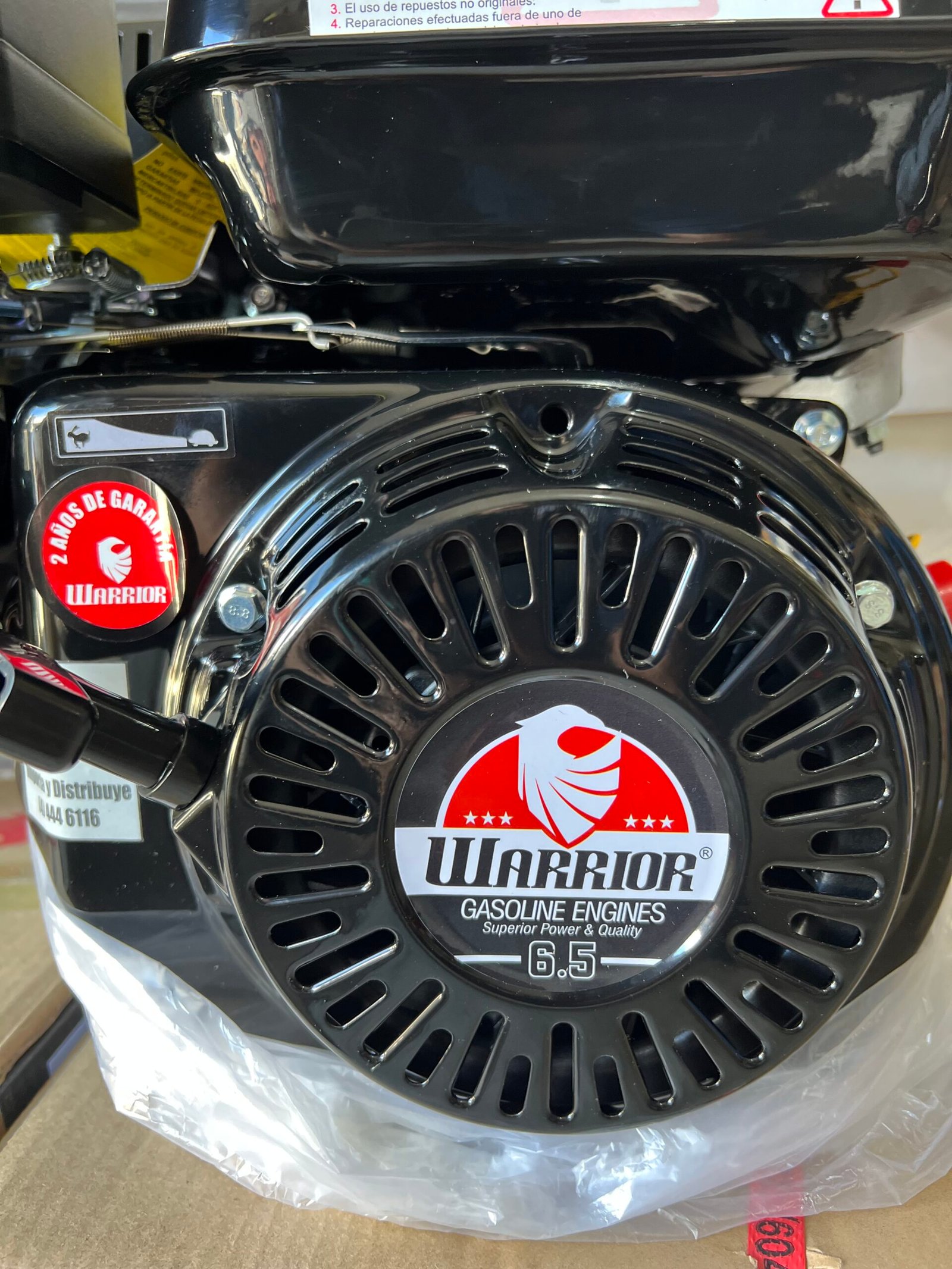 Motor Gasolina Warrior 6.5HP 3600RPM – Eje Rosca Cuña 3/4" Motobomba Hidrolavadora Agro - Imagen 6